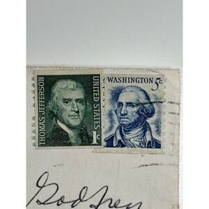 5 Cent George Washington Blue & 1 Cent Thomas Jefferson U.S. Postage Stamp 1968
